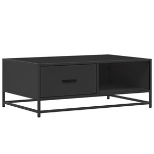 vidaXL Salongbord svart 90x57x35 cm konstruert tre og metall