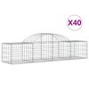 vidaXL Gabionkurver buede 40 stk 200x50x40/60 cm galvanisert jern
