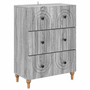 vidaXL Skuffeskap Gr&aring; sonoma 66 x 34,5 x 90 cm Konstruert tre