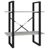 vidaXL Bokhylle 2 niv&aring;er betonggr&aring; 60x30x70 cm konstruert tre