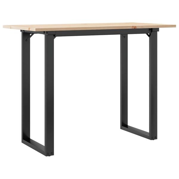 vidaXL SpisebordO-ramme 100x50x75 cm heltre furu og st&aring;l