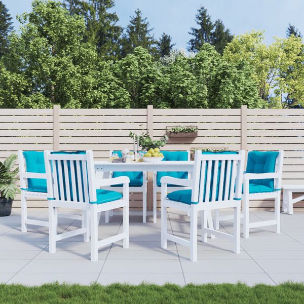 vidaXL Stolputer h&oslash;y ryggst&oslash;tte 6 stk turkis 100x50x7 cm stoff