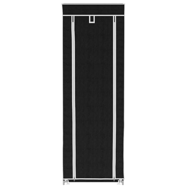 vidaXL Skoskap i stoff med trekk 57 x 29 x 162 cm svart
