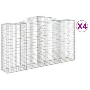 vidaXL Gabionkurver buede 4 stk 300x50x160/180 cm galvanisert jern