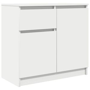 vidaXL Skjenk med skuff hvit 71x35x65 cm konstruert tre