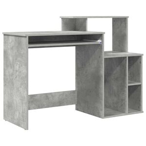 vidaXL Skrivebord Betonggr&aring; 120,5 x 44 x 88,5 cm Konstruert tre
