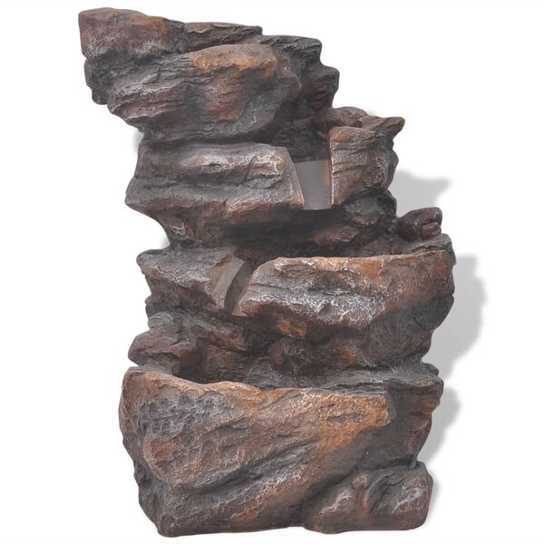 vidaXL Innendørs Fontene med LED lys Polyresin