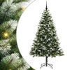 vidaXL Kunstig Hengslet Juletre med Flocket Sn&oslash; 300 LED-lys Varmhvit