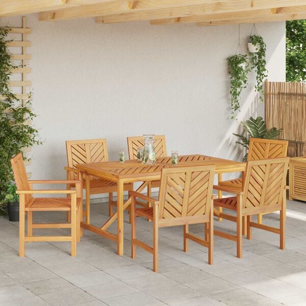 vidaXL Spisestuestol 6 pcs Naturlig 62,5 x 59 x 89 cm Solid akasietre