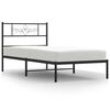 vidaXL Sengeramme i metall med hodegavl svart 90x190 cm