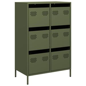 vidaXL Highboard olivengr&oslash;nn 68x39x101,5 cm st&aring;l