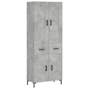 vidaXL Highboard betonggr&aring; 69,5x34x180 cm konstruert tre