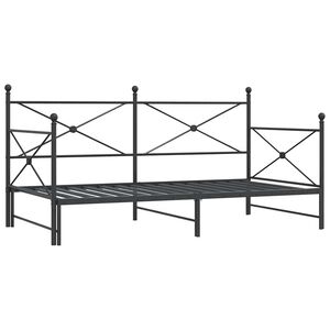 vidaXL Dagseng med trille uten madrass svart 100x200 cm st&aring;l