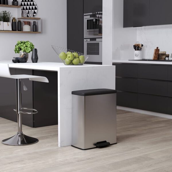 Curver Pedalbøtte Deco 65 L sølv