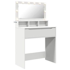 vidaXL Soverom sminkebord Hvit 80 x 39,5 x 135 cm Konstruert tre