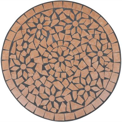 vidaXL Bistrosett med keramikkfliser 3 deler terrakotta