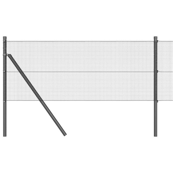 vidaXL Gjerdep&aring;le Gr&aring; 25 x 0,4 m (12 x 12 mm mesh) St&aring;l og PVC