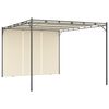 vidaXL Hagepaviljong med sidegardin 4x3x2,25 m kremhvit