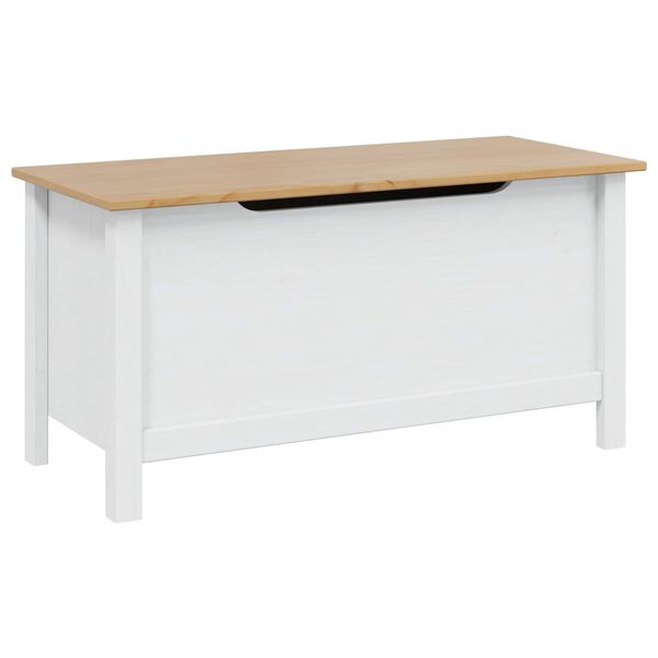 vidaXL Lagringsboks Hvit og honningbrun 90 x 40 x 45 cm Massiv furu