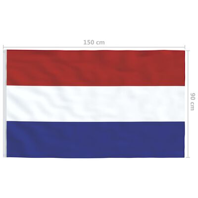 vidaXL Nederlandsk flagg og stang aluminium 4 m