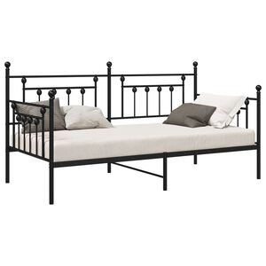 vidaXL Dagsengeramme Svart 107 x 203 cm St&aring;l