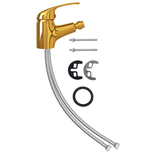 vidaXL Blandebatteri for bidet gull 13x12 cm