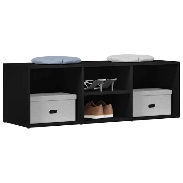 vidaXL Skobenk svart 105x35x35 cm konstruert tre