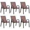 vidaXL Stablebare hagestoler 6 stk brun textilene-stoff