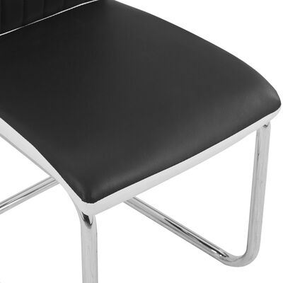 vidaXL Frittbærende spisestoler 4 stk svart kunstig skinn