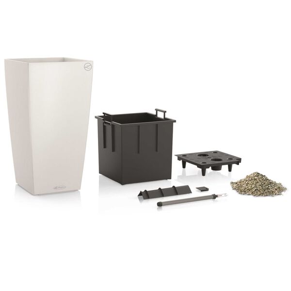 LECHUZA Plantekasse Cubico Color 40 ALL-IN-ONE hvit 13150