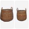 vidaXL Planterkurv med lagring 2 pcs Brun Lacak Rattan