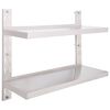 vidaXL Flytende vegghylle 2 niv&aring;er rustfritt st&aring;l 100x30 cm