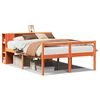 vidaXL Seng med bokhylle uten madrass voksbrun 140x200 cm heltre