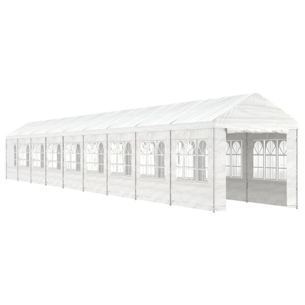 vidaXL Paviljong med tak hvit 20,07x2,28x2,69 m polyetylen