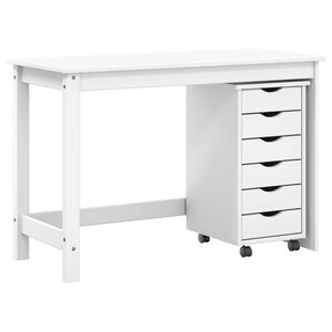 vidaXL Skrivebord og rulleskapsett MOSS 2 stk. Hvit