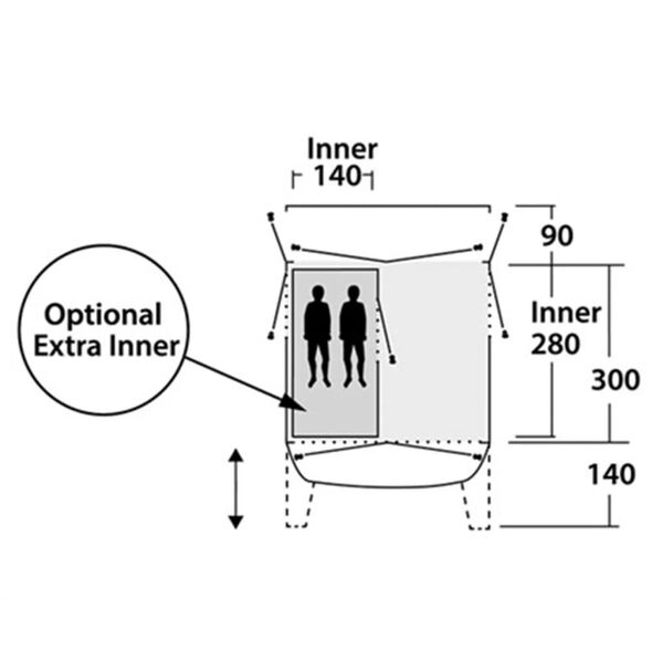 Outwell Innertelt Scenic Road 300SA gr&aring; 280x140 cm 110842