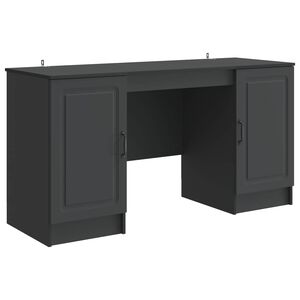 vidaXL Skrivebord med hylle Svart 142,5 x 50 x 75 cm Konstruert tre