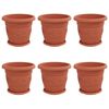 vidaXL Plantepotter 6 pcs Klinker R&oslash;d &Oslash; 26 x 21.5 cm Plast