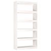 vidaXL Bokhylle/romdeler hvit 80x30x167,4 cm heltre furu