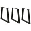 vidaXL Spisebordben V-formet 3 stk svart 80 x (72-73,3) cm st&aring;l