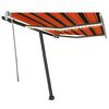 vidaXL Manuell uttrekkbar markise med LED 300x250 cm oransje og brun