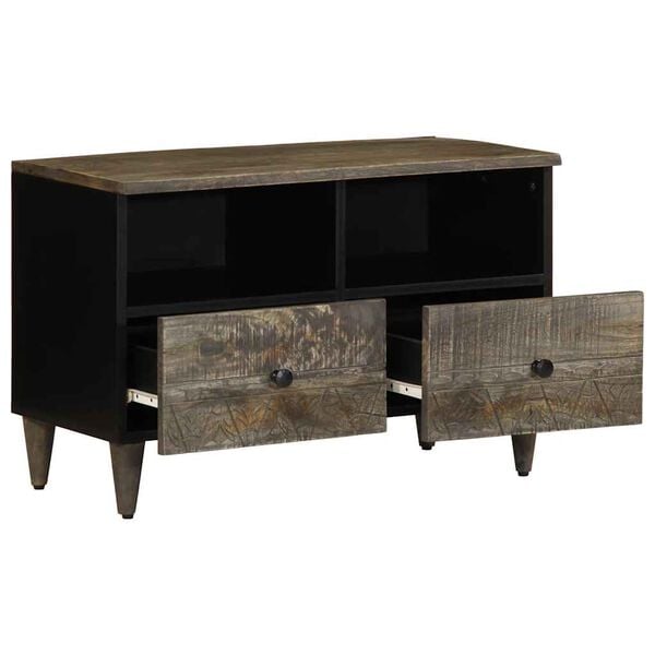 vidaXL TV-benk lysegr&aring; 70x33,5x46 cm heltre mango