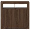 vidaXL Skjenk med LED-lys brun eik 80x35x75 cm