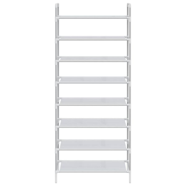 vidaXL Skostativ med 8 hyller metall og ikke-vevet stoff s&oslash;lv