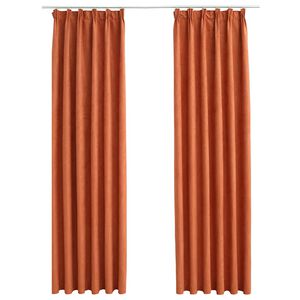 vidaXL Lystette gardiner med kroker 2 stk rust 140x175 cm