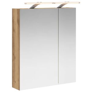 vidaXL Baderomsspeilskap med hylle Kunstnerisk Eik 60 x 14,5 x 70 cm