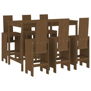 vidaXL Hagebarsett 7 deler honningbrun heltre furu