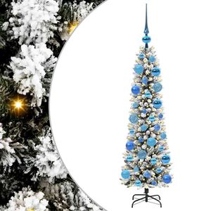 vidaXL Kunstig juletre med 150 LED Hvit 120 cm PVC og Metall og Plast