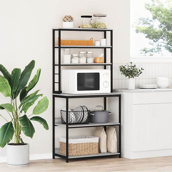 vidaXL Kj&oslash;kkenskap Gr&aring; Sonoma 80 x 40 x 168 cm Konstruert tre