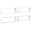 vidaXL Vegghyller kubeformet 4 stk hvit 80x15x26,5 cm konstruert tre